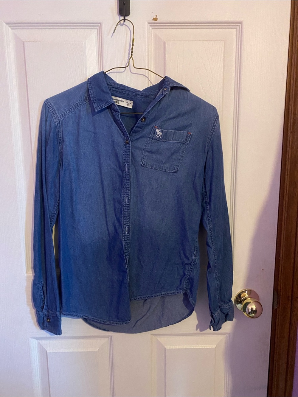 Abercrombie & Fitch kids Indigo Denim-look Button-Down Shirt